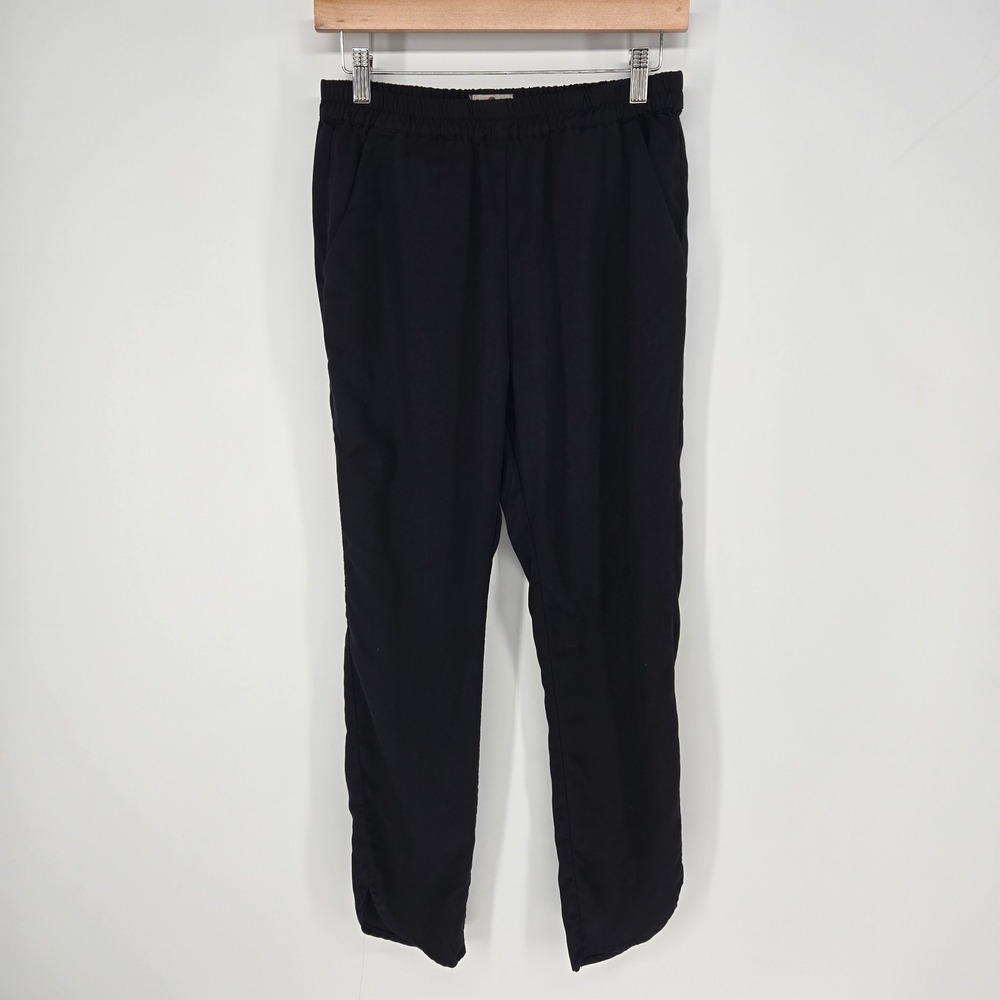 Marine Layer Tapered Pants Women Medium Black Elastic Waist Tulip Hem Trousers